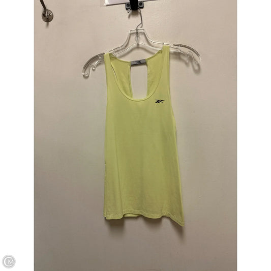 Athletic Tank Top By Reebok In Yellow, Size: Xs