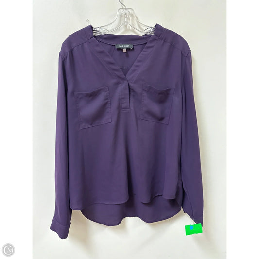 Top Long Sleeve By Nine West In Purple, Size: L