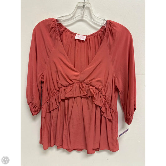 Top Long Sleeve By Pink Lily In Pink, Size: S