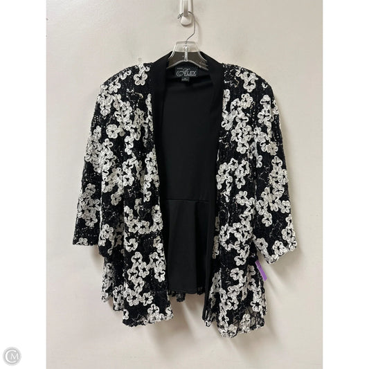 Blazer By Alex Evenings In Black & White, Size: 1x