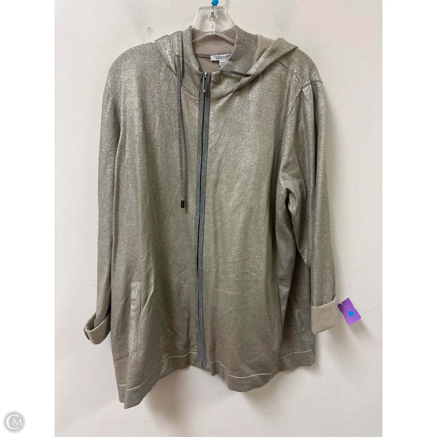 Sweatshirt Hoodie By Chicos In Cream, Size: 1x