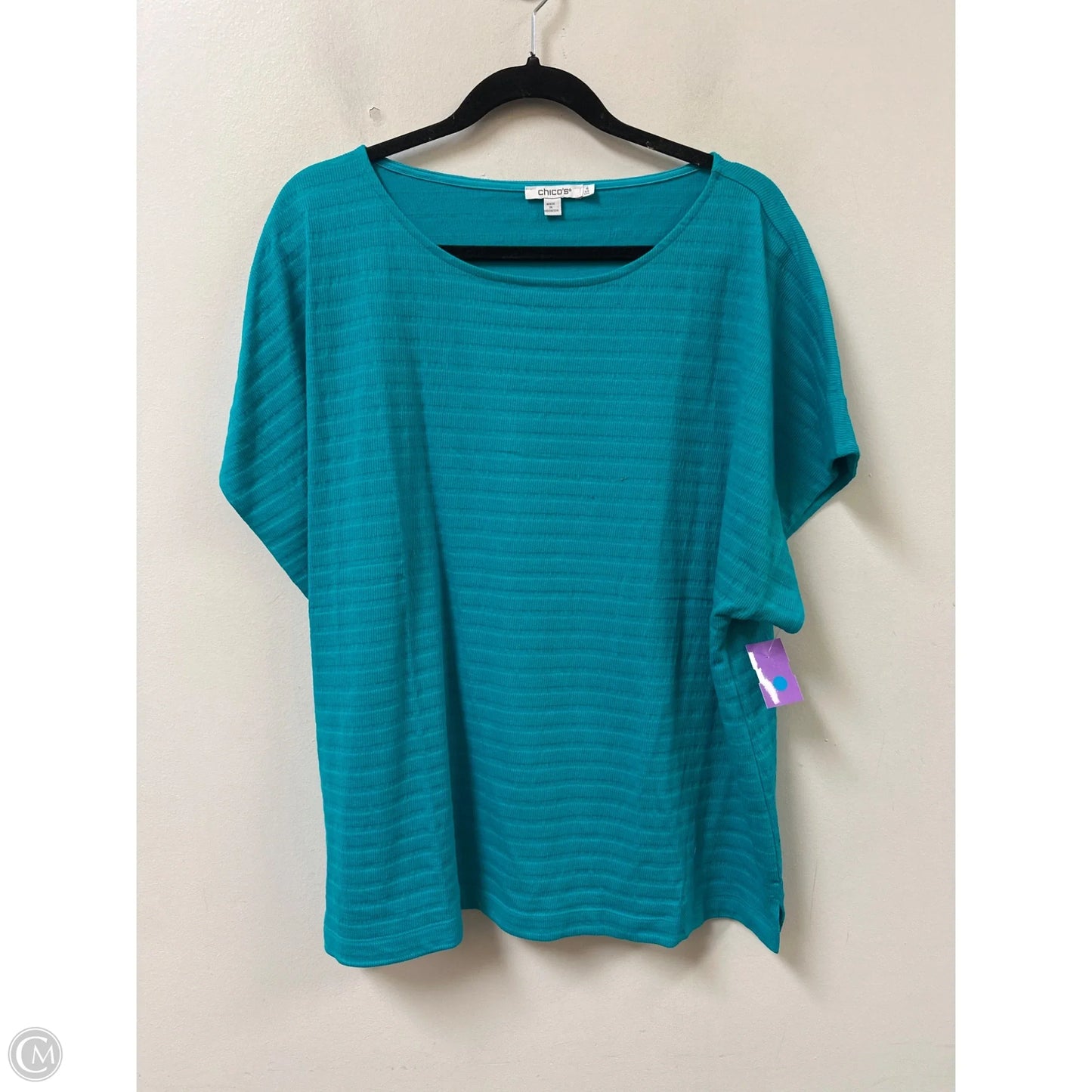 Top Long Sleeve By Chicos In Aqua, Size: 1x