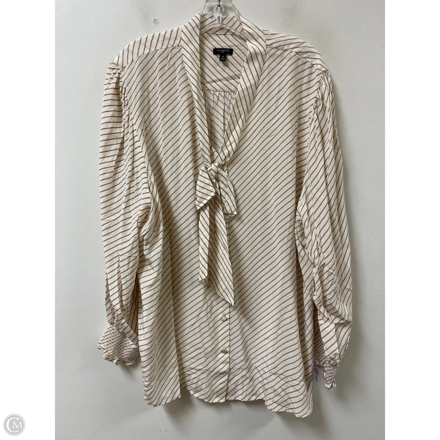 Blouse Long Sleeve By Talbots In Striped Pattern, Size: 3x
