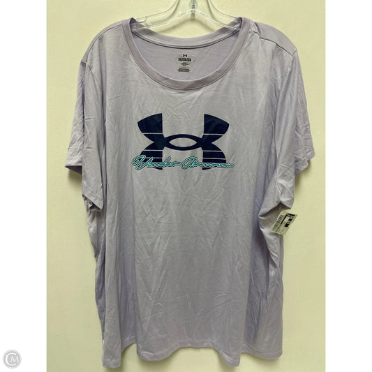 Athletic Top Short Sleeve By Under Armour In Purple, Size: 3x