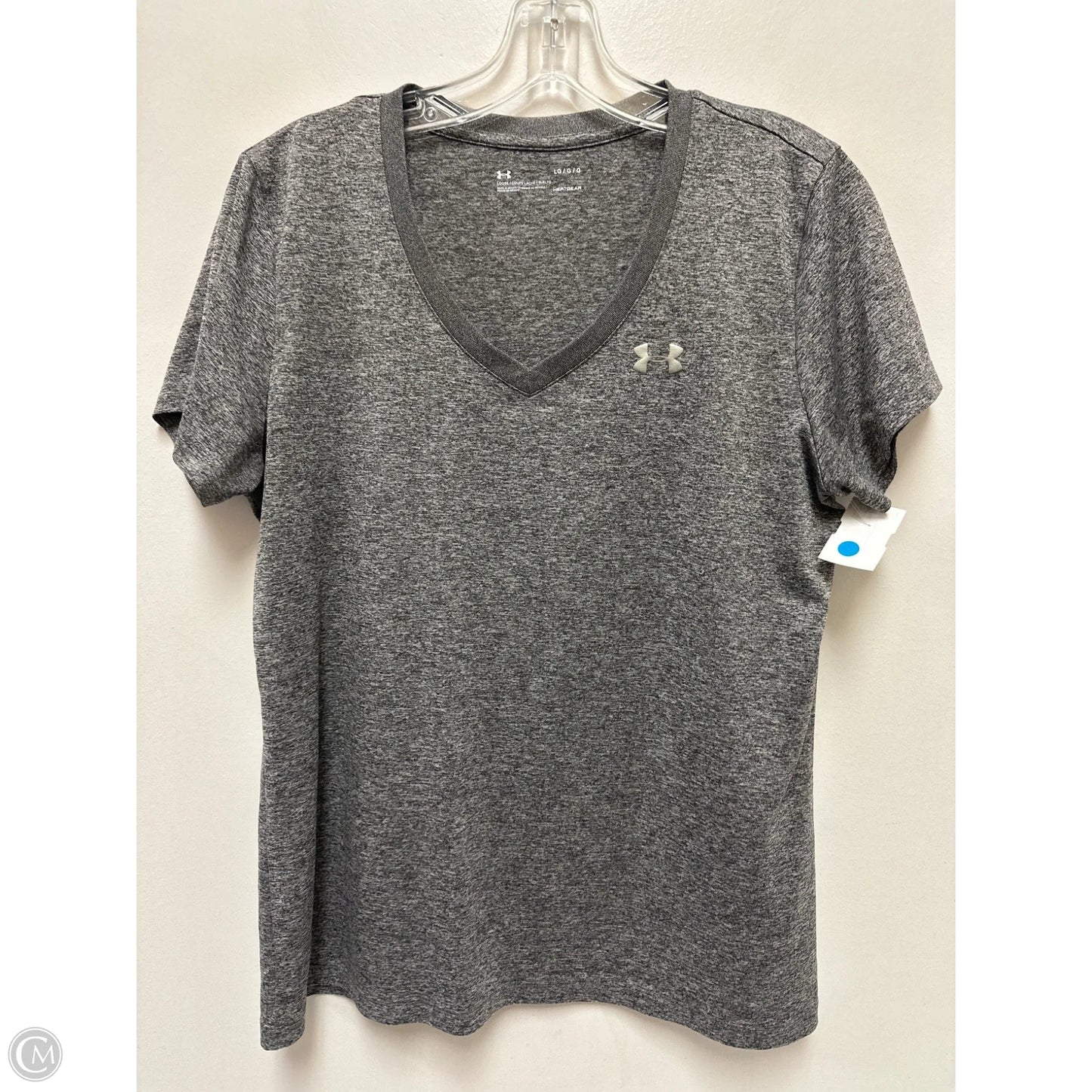 Athletic Top Short Sleeve By Under Armour In Grey, Size: L