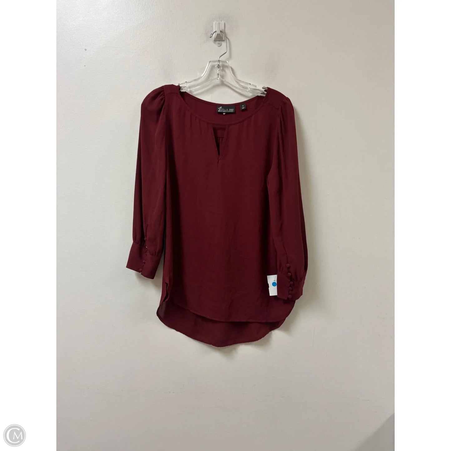 Top Long Sleeve By New York And Co In Red, Size: Xs