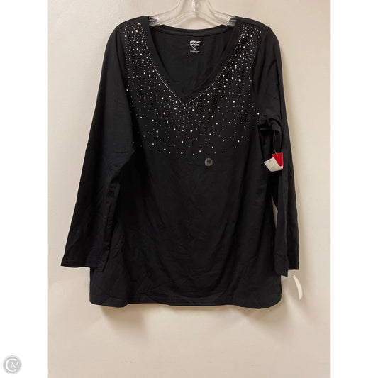 Top Long Sleeve By Avenue In Black, Size: 1x