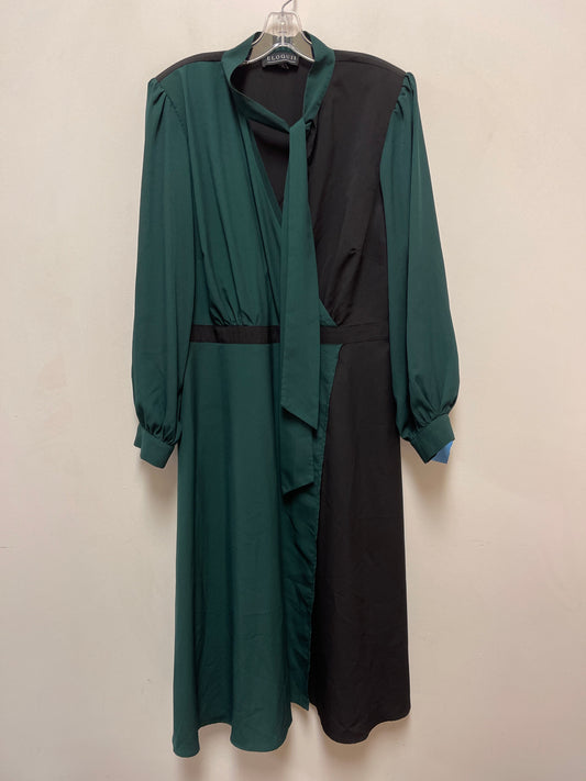 Dress Casual Maxi By Eloquii In Black & Green, Size: 1x