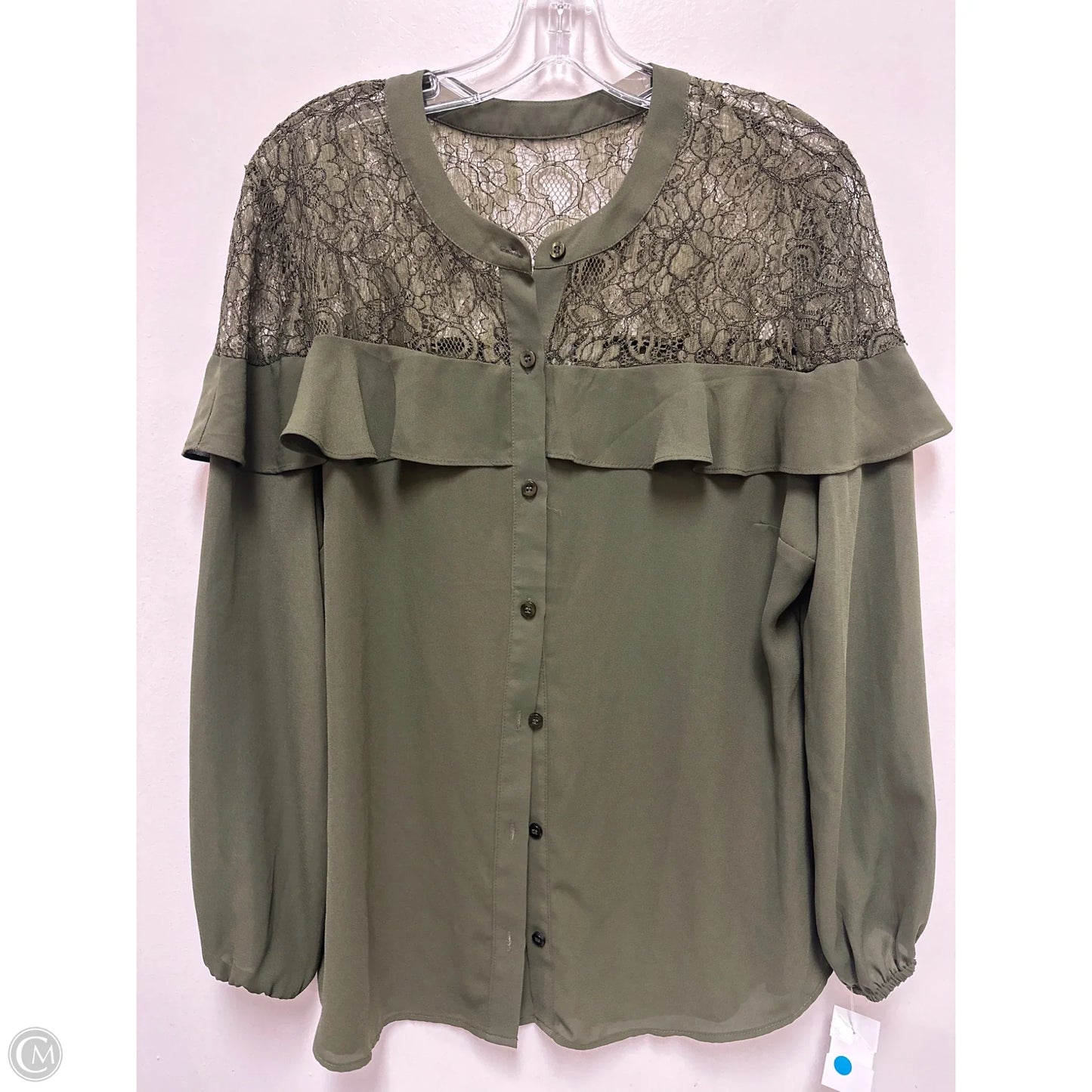 Top Long Sleeve By Soho Apparel In Green, Size: L