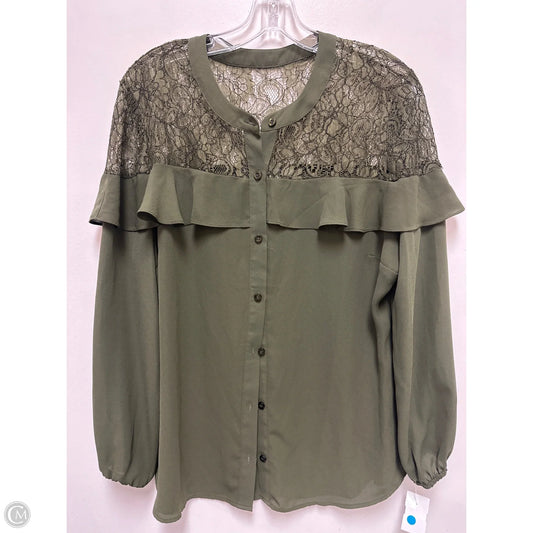 Top Long Sleeve By Soho Apparel In Green, Size: L