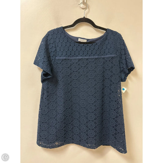 Top Short Sleeve By Charter Club In Navy, Size: Xl