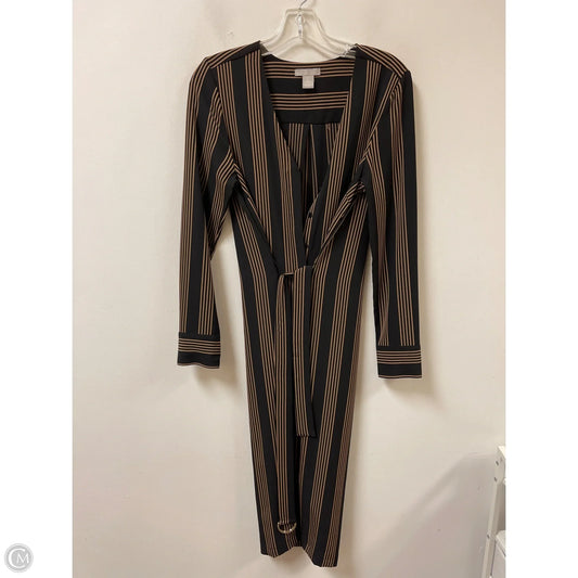 Dress Casual Midi By H&m In Black & Brown, Size: S