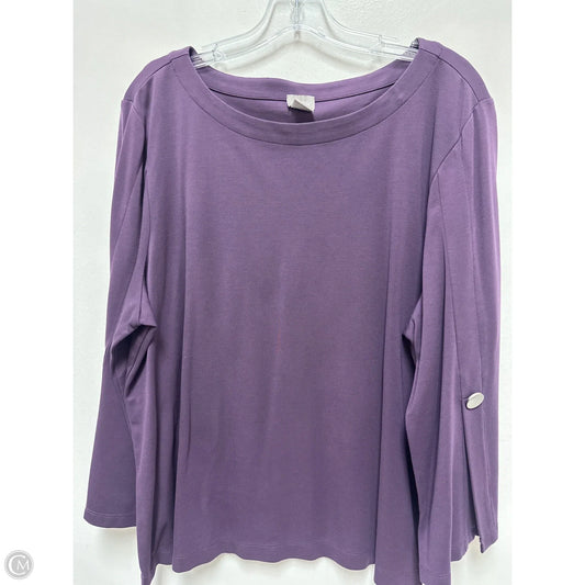 Top Long Sleeve By Chicos In Purple, Size: 1x