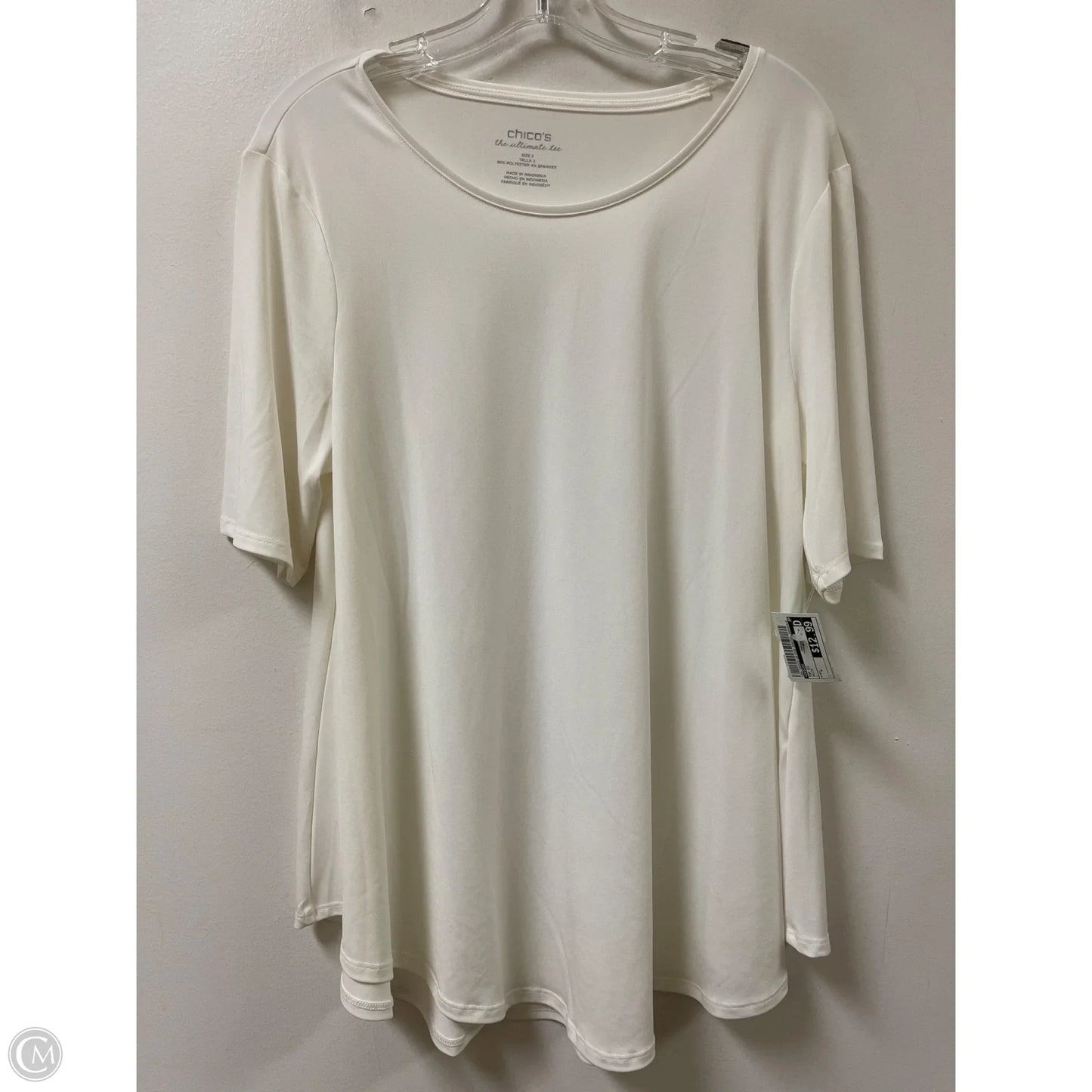 Top Short Sleeve By Chicos In White, Size: L