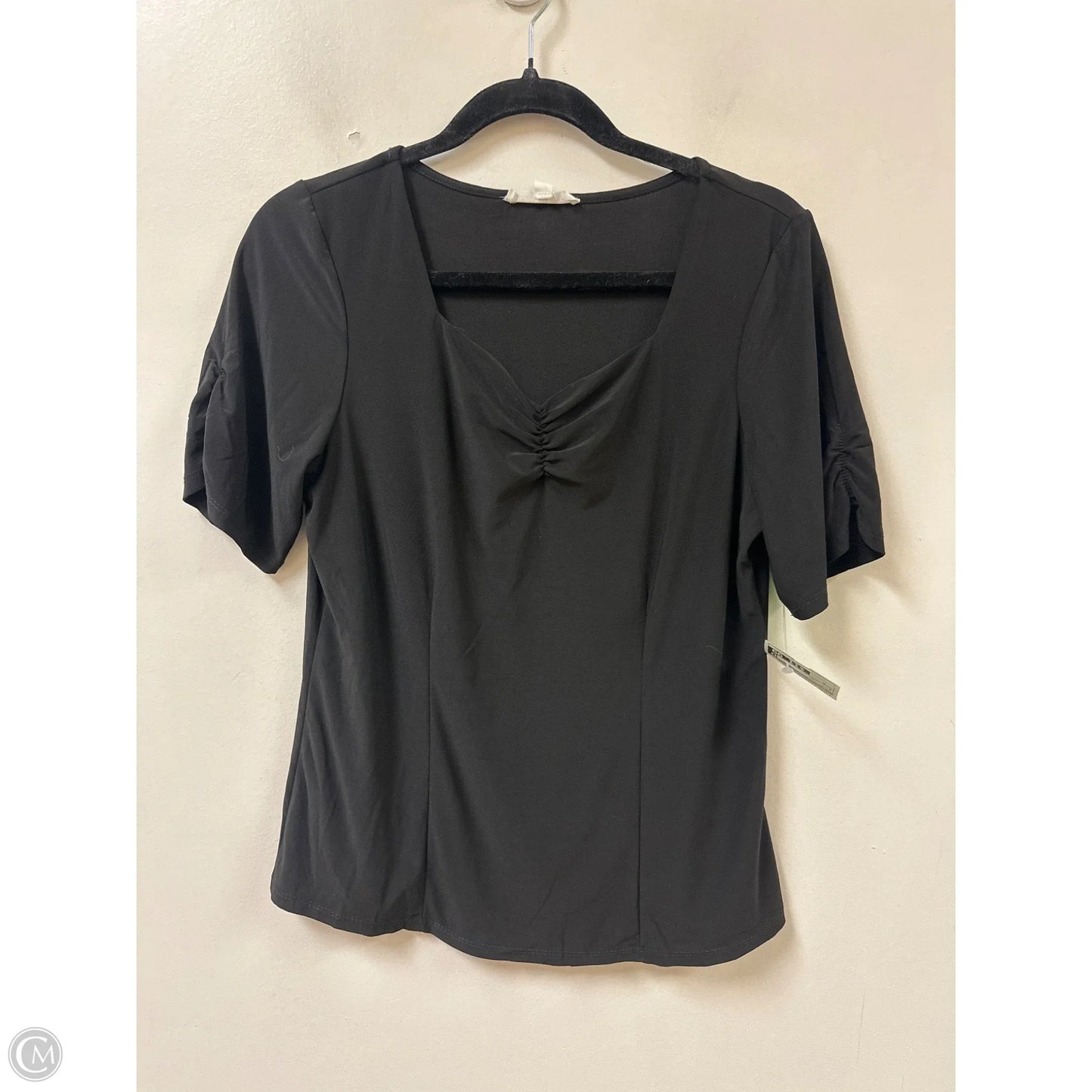 Top Short Sleeve By Perseption Concept In Black, Size: M