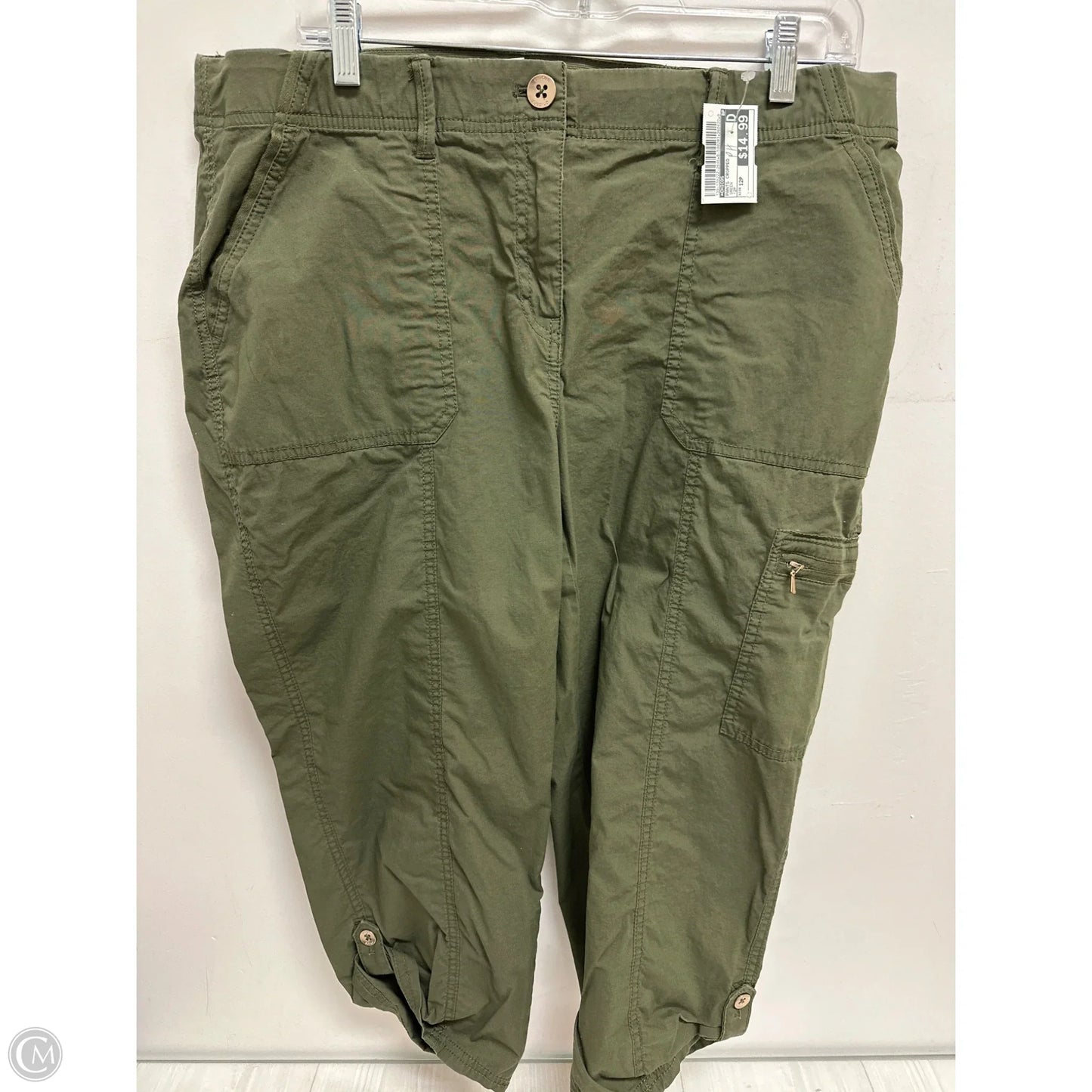 Pants Cropped By Chicos In Green, Size: 12p