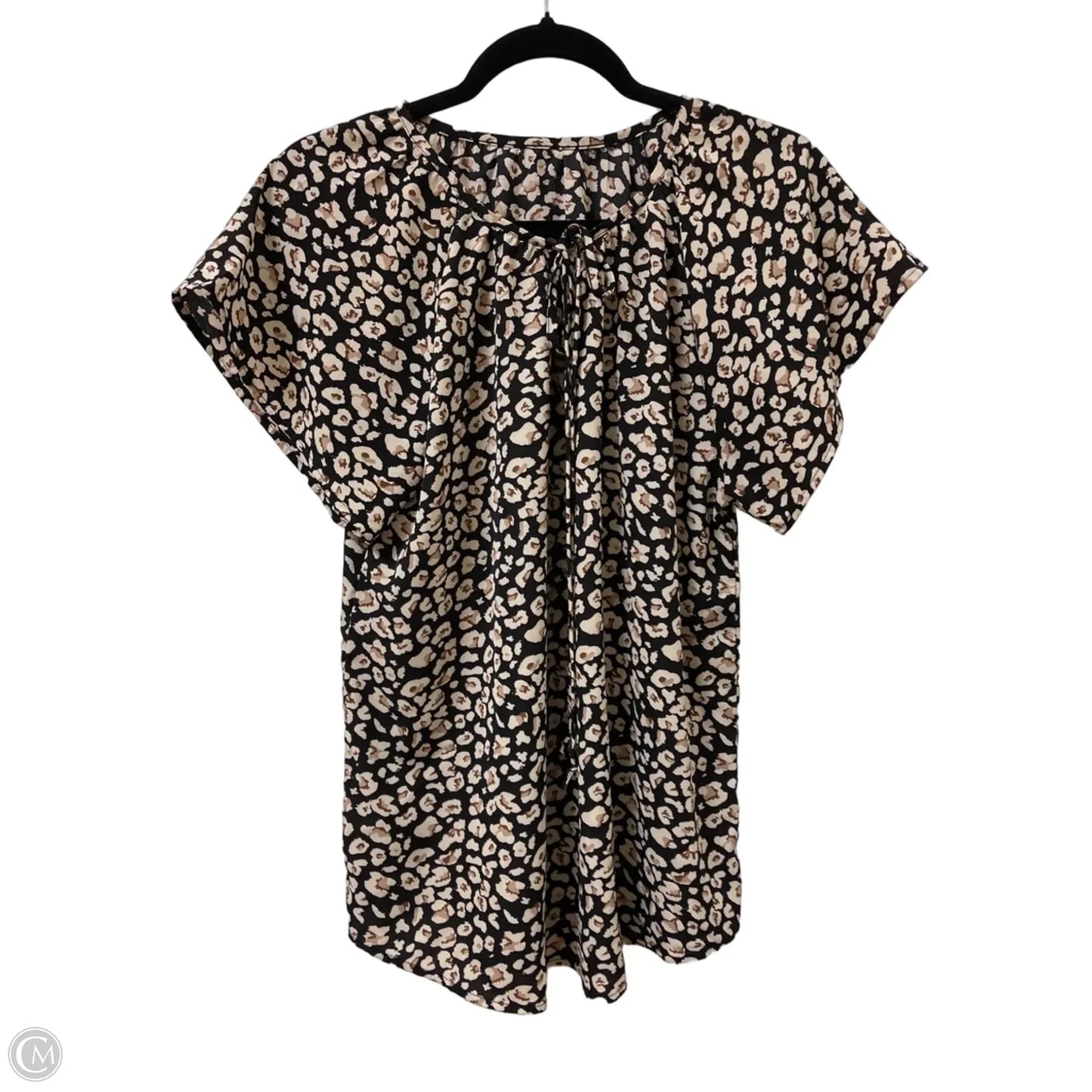 Top Short Sleeve By Clothes Mentor In Black & Cream, Size: L