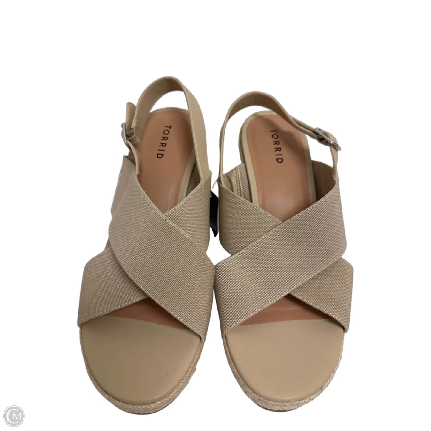 Sandals Heels Wedge By Torrid In Tan, Size: 11.5