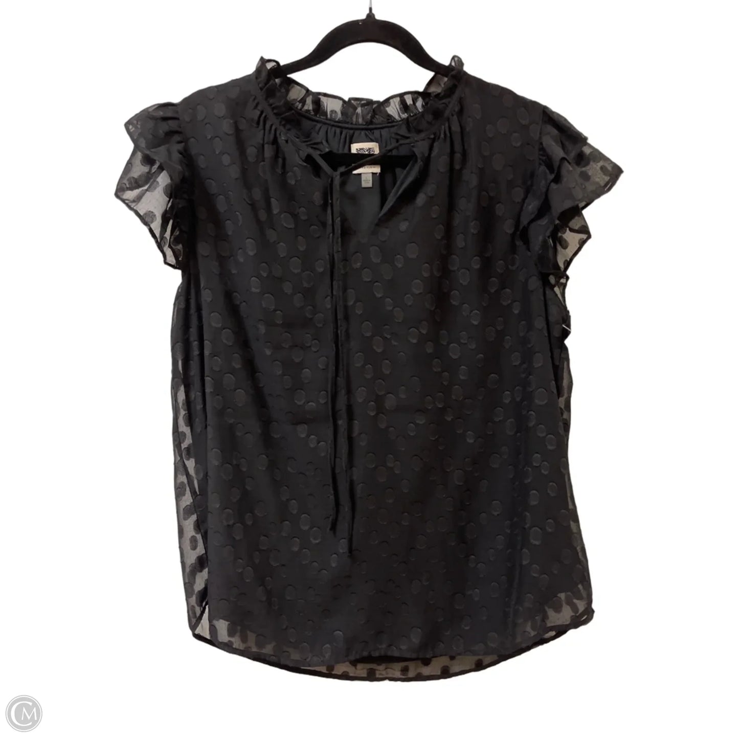 Top Short Sleeve By Anne Klein In Black, Size: L