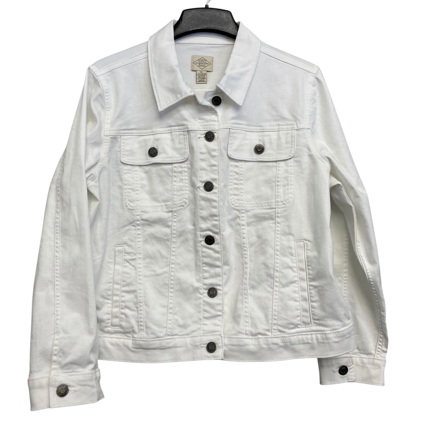 Jacket Denim By St Johns Bay In White, Size:Xl