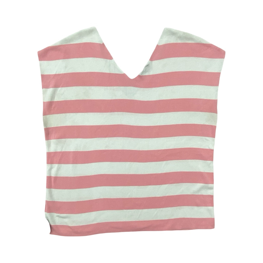 Top Sleeveless By Talbots In Pink & White, Size:Xl