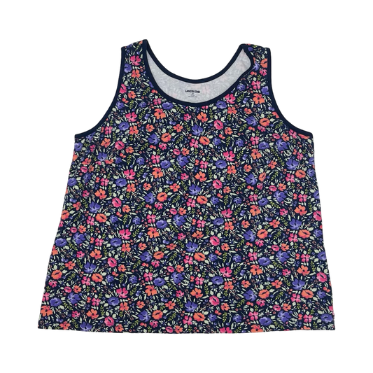 Tank Top By Lands End In Floral Print, Size:3X