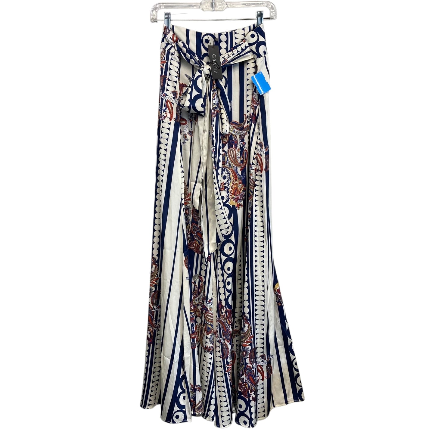 Pants Lounge By Gracia In Blue & White, Size:12