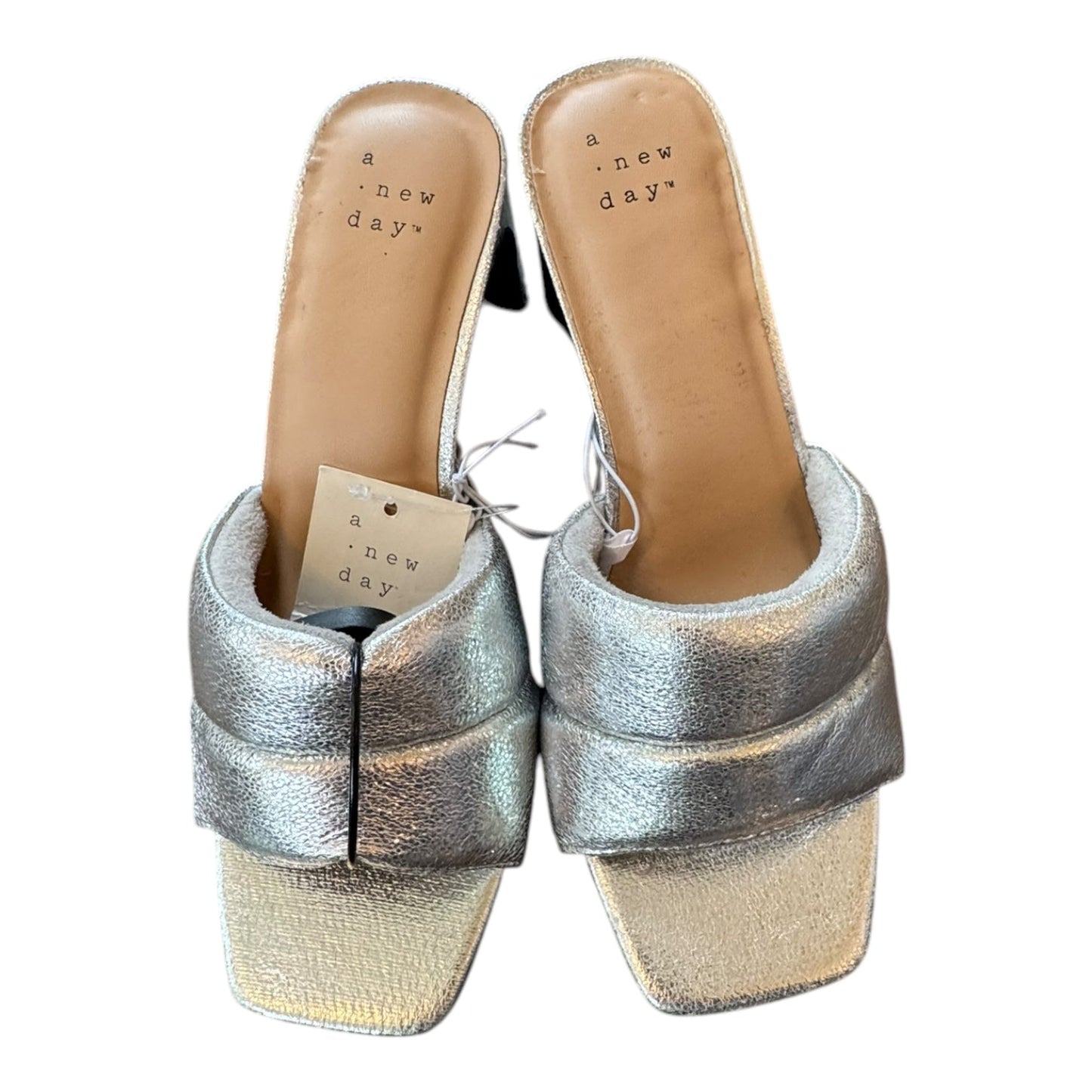 Sandals Heels Block By A New Day In Silver, Size:6