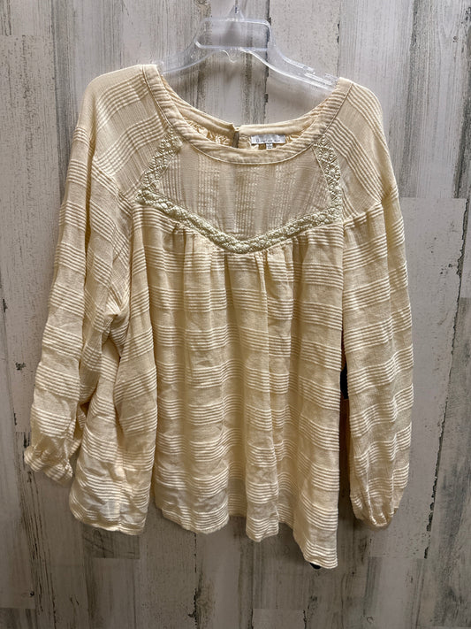 Cream Top Long Sleeve Skies Are Blue, Size 3x