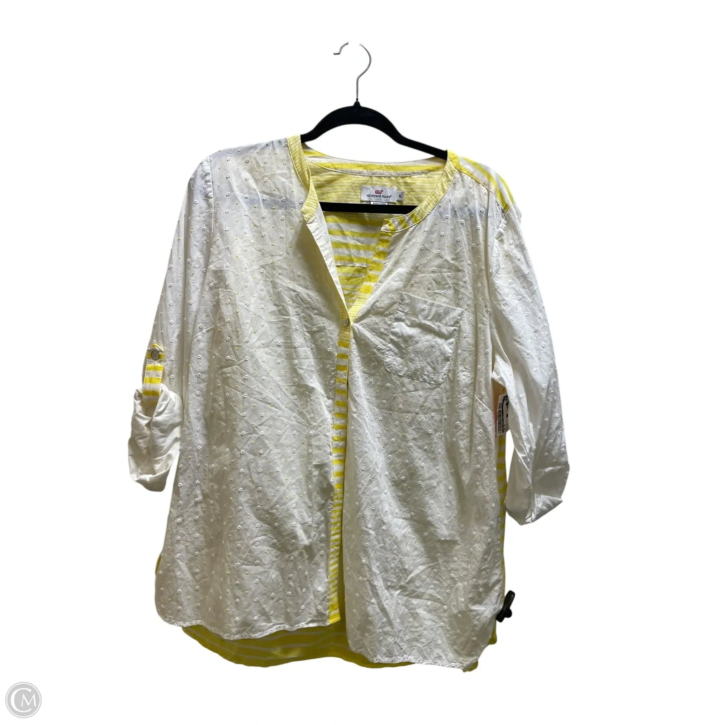 Top Long Sleeve By Vineyard Vines In Yellow, Size: Xl