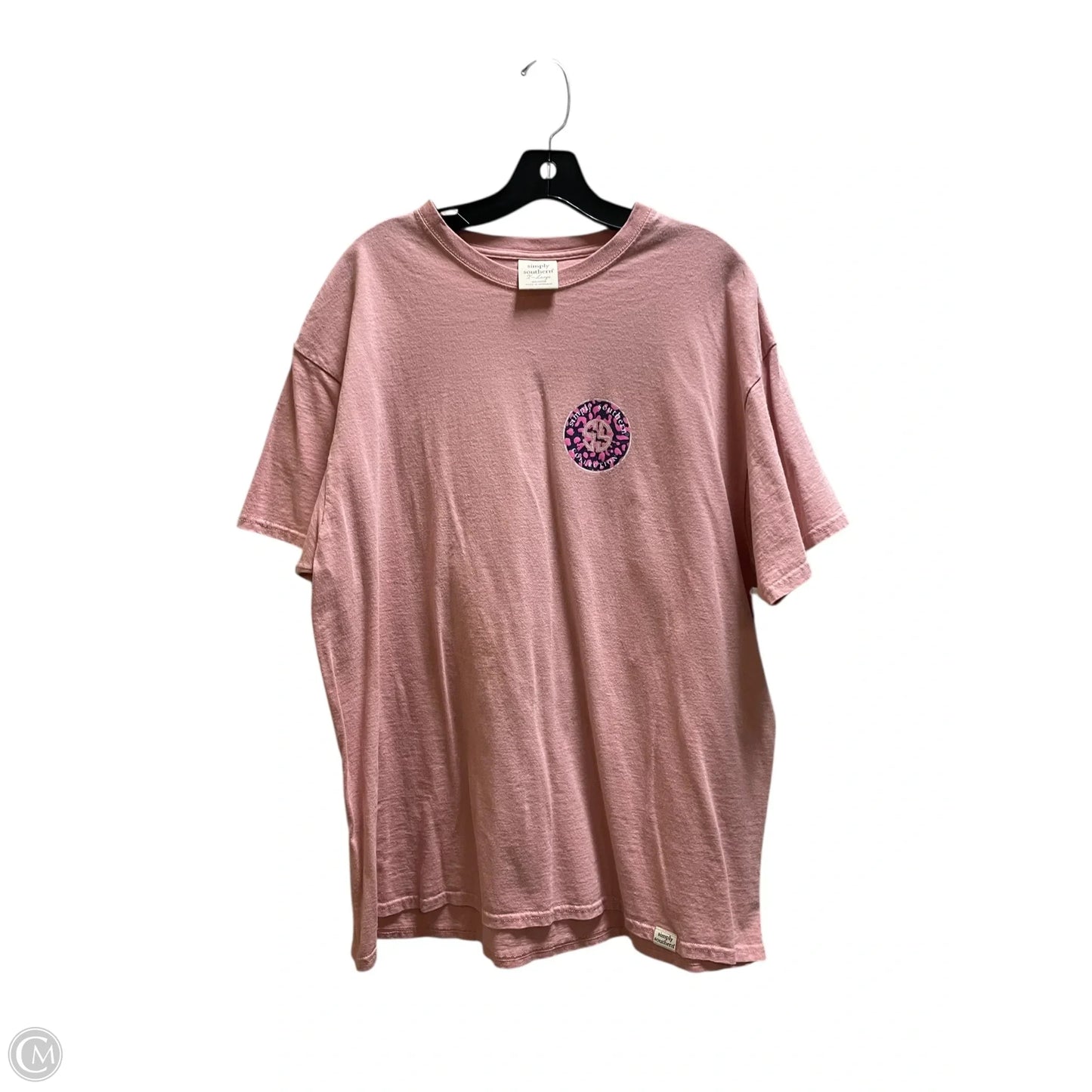 Top Short Sleeve Basic By Simply Southern In Pink, Size: Xl