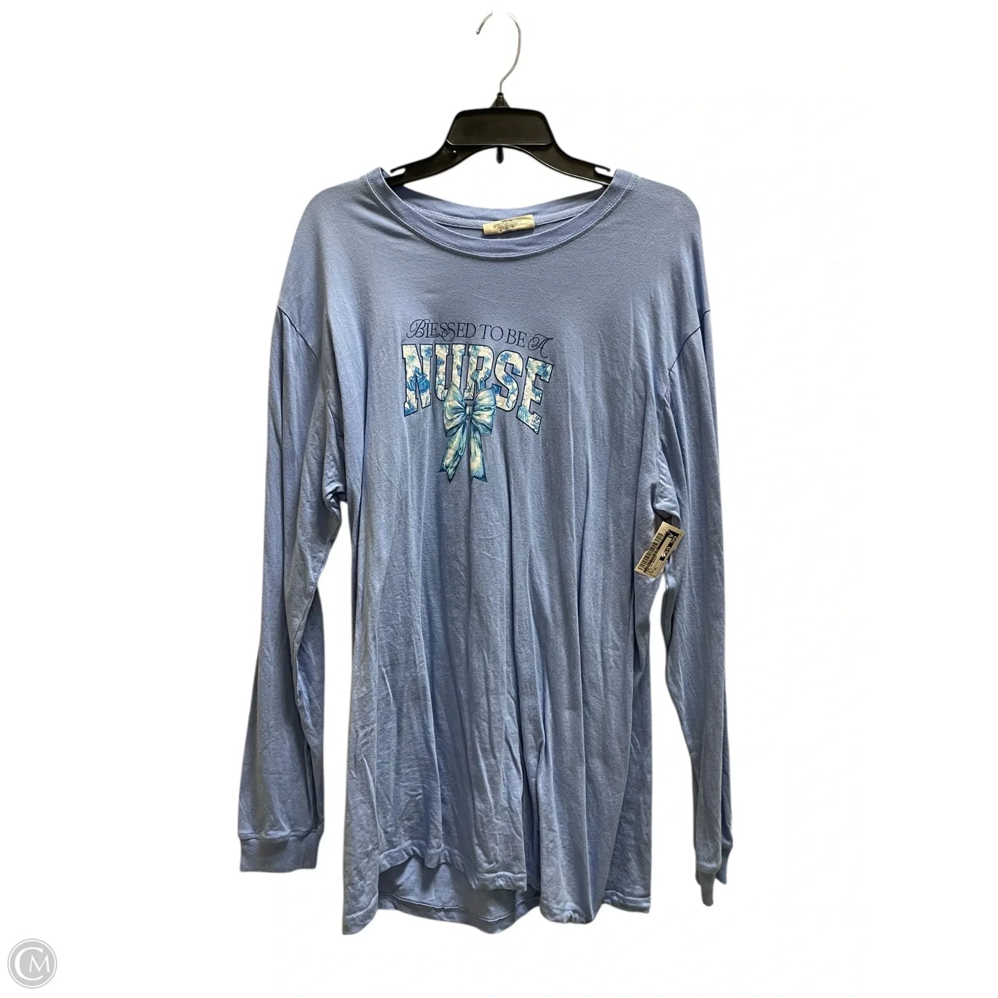 Top Long Sleeve Basic By Simply Southern In Blue, Size: Xl
