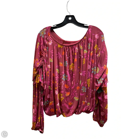 Top Long Sleeve By Free People In Maroon, Size: M