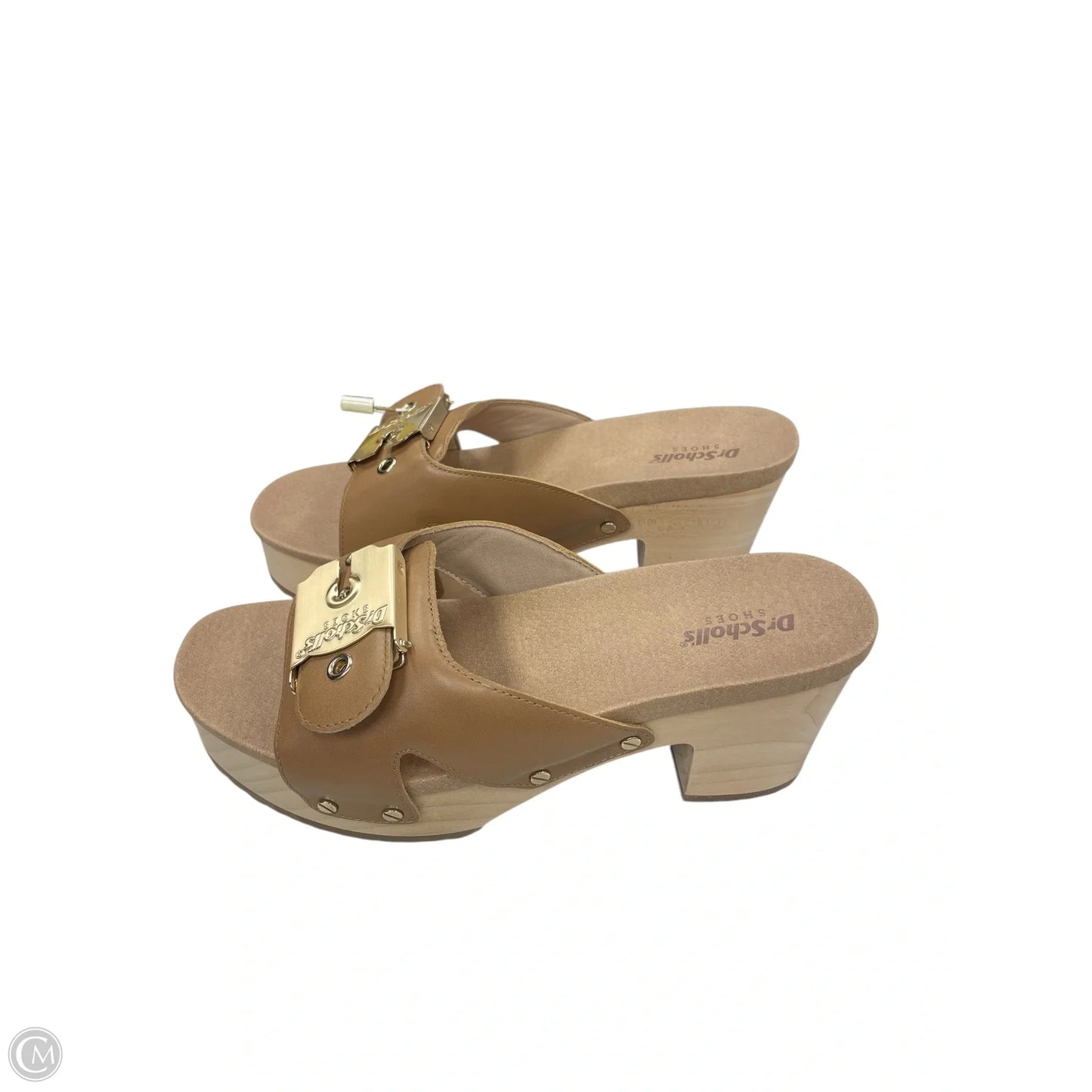 Sandals Heels Block By Dr Scholls In Tan, Size: 8