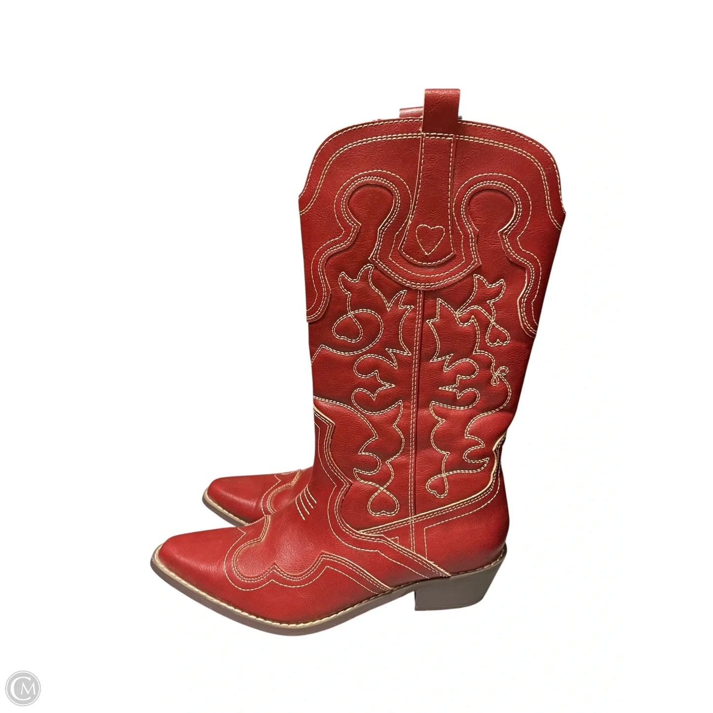 Boots Ankle Flats By Clothes Mentor In Red, Size: 7
