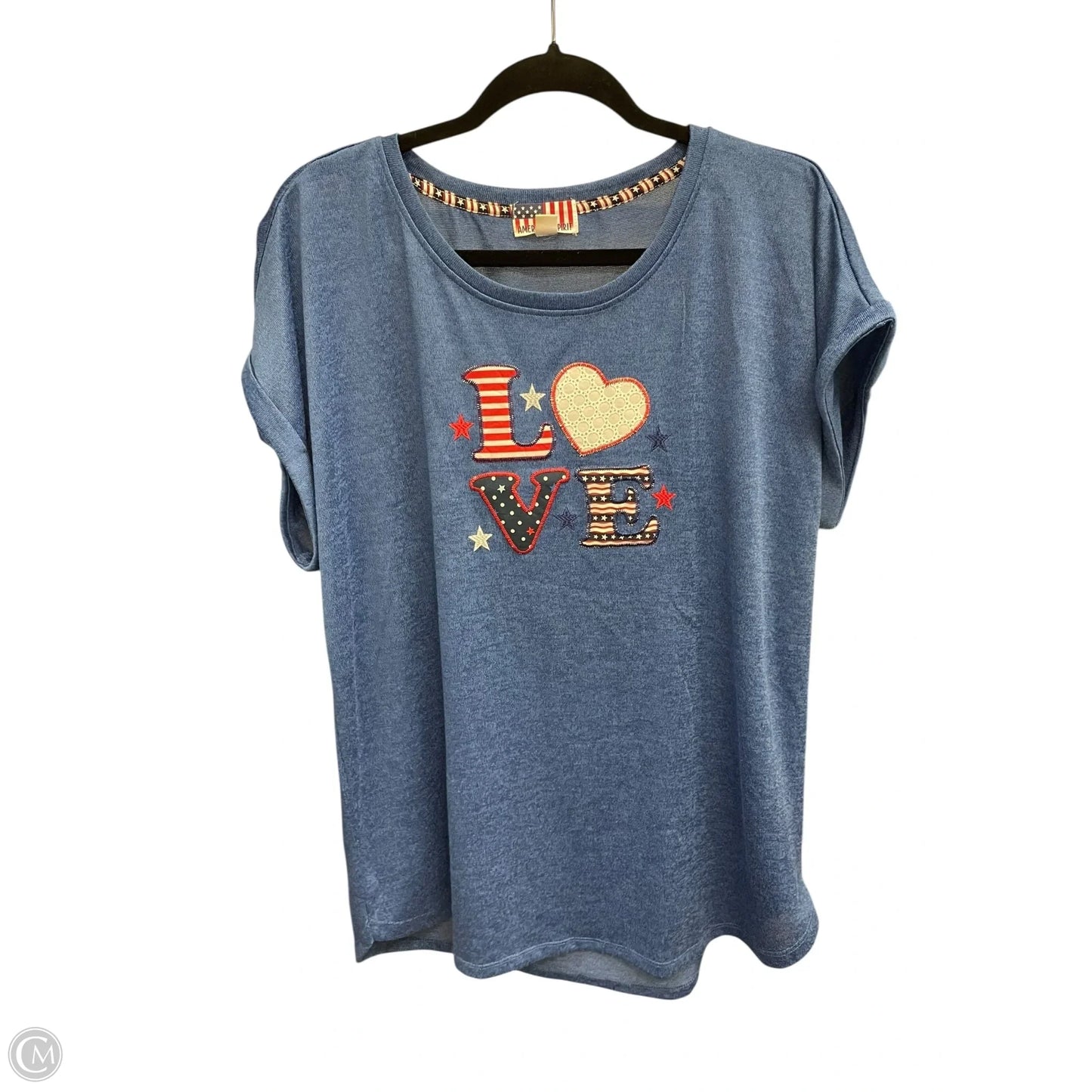 Top Short Sleeve By Clothes Mentor In Blue, Size: Xxl