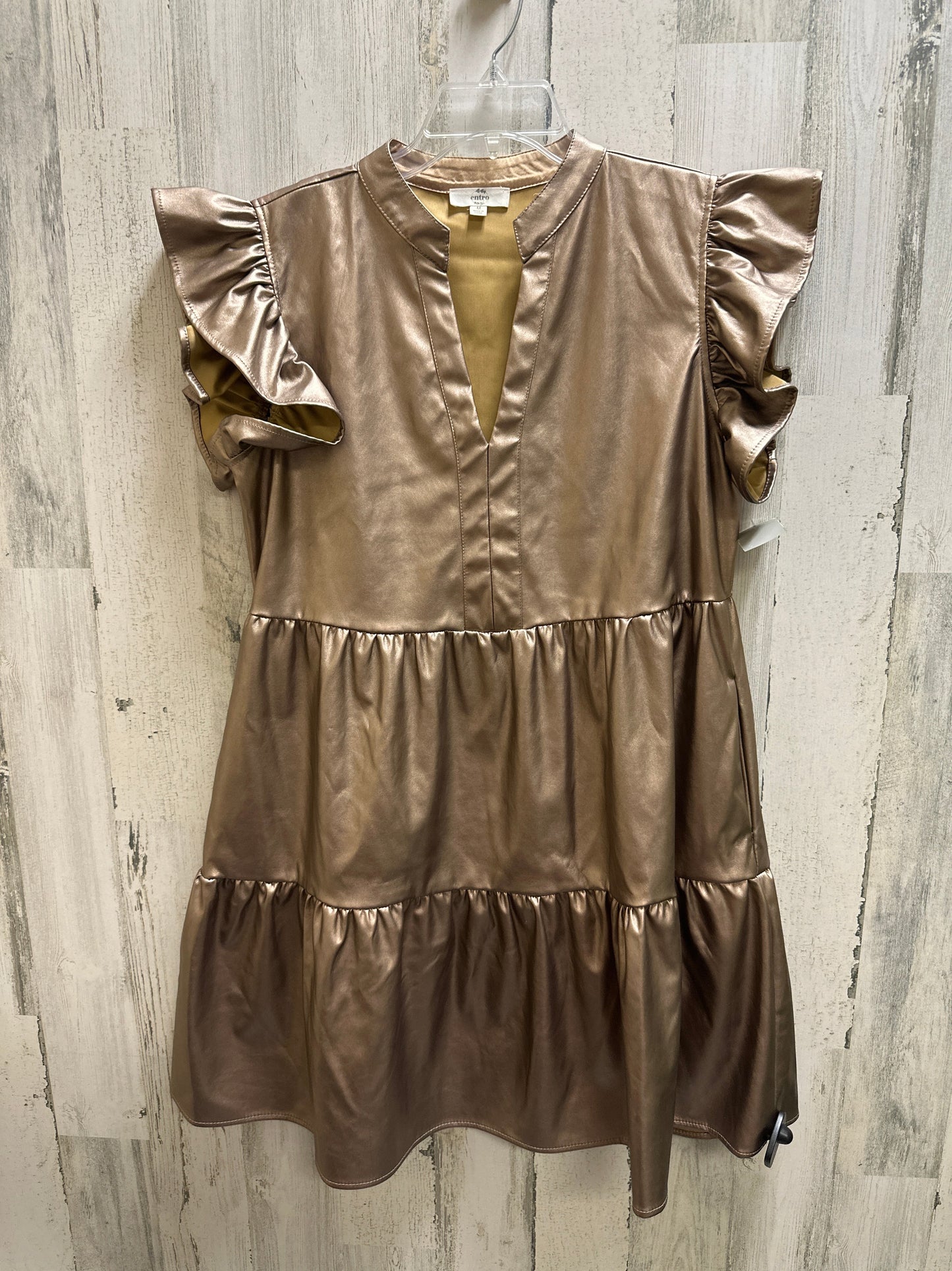 Rose Gold Dress Casual Short Entro, Size M