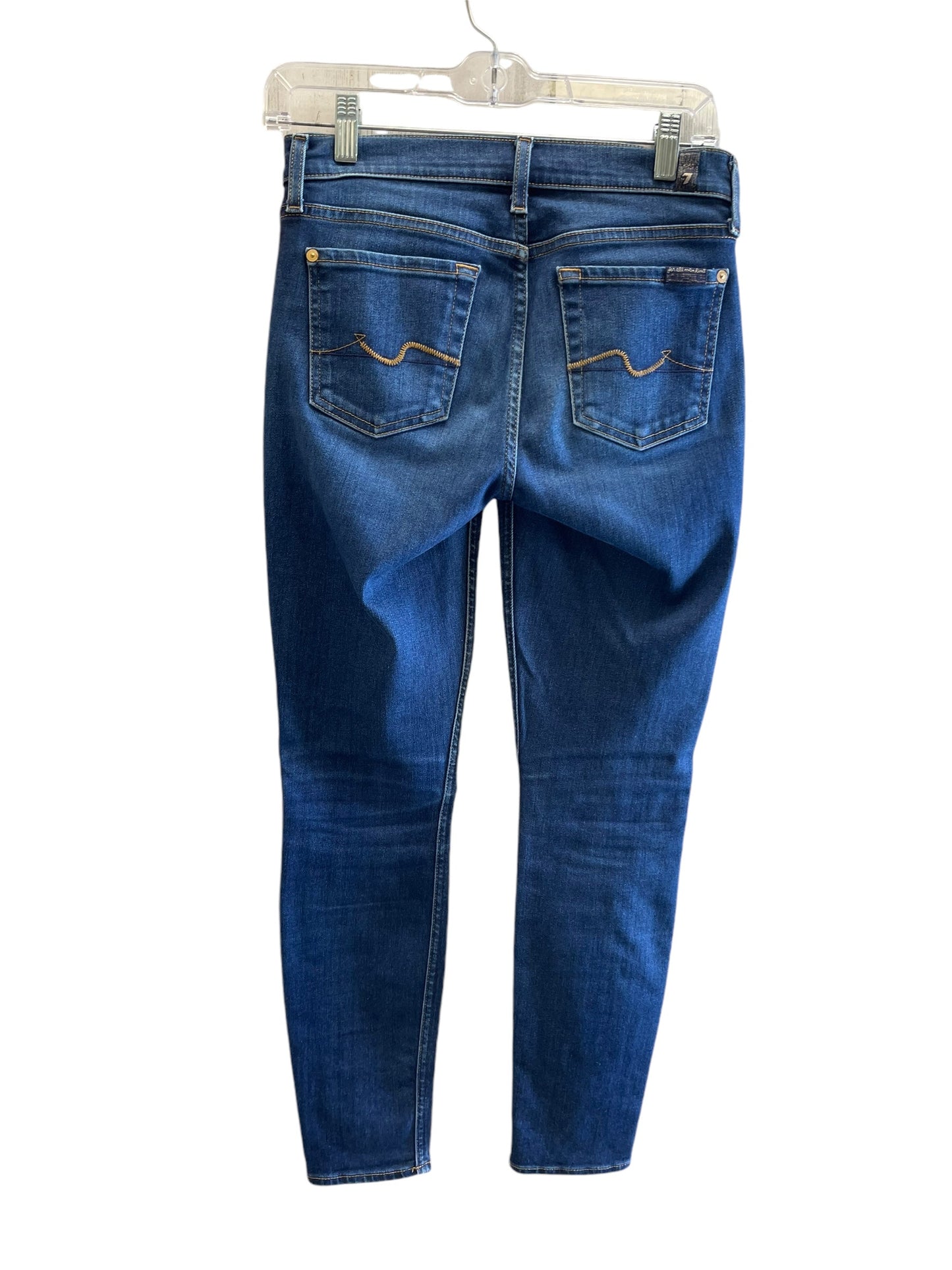 Jeans Skinny By 7 For All Mankind In Blue Denim, Size: 0