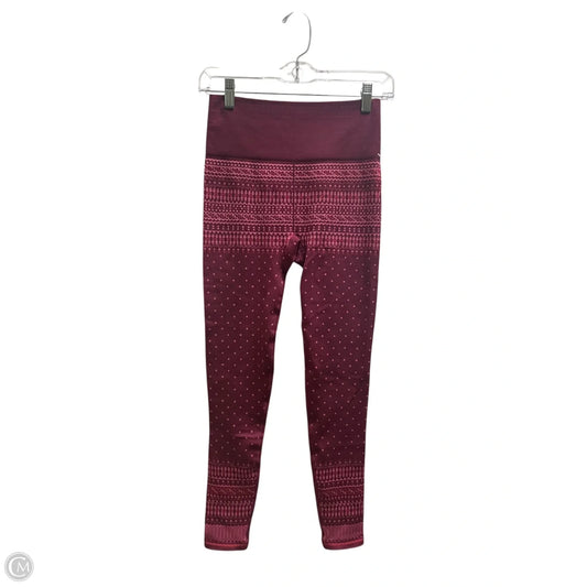 Athletic Leggings By Fabletics In Maroon, Size: S