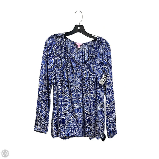 Top Long Sleeve Designer By Lilly Pulitzer In Blue, Size: S