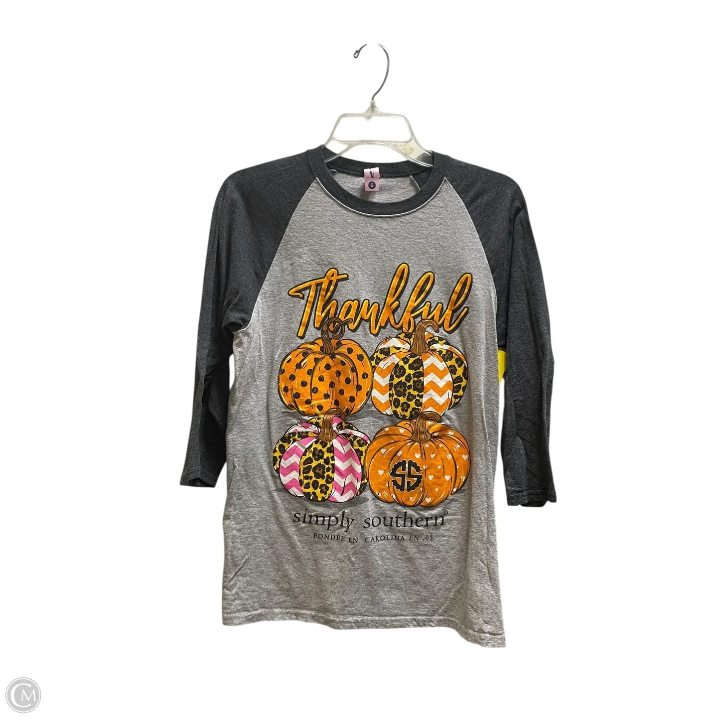 Top Long Sleeve By Simply Southern In Grey, Size: S