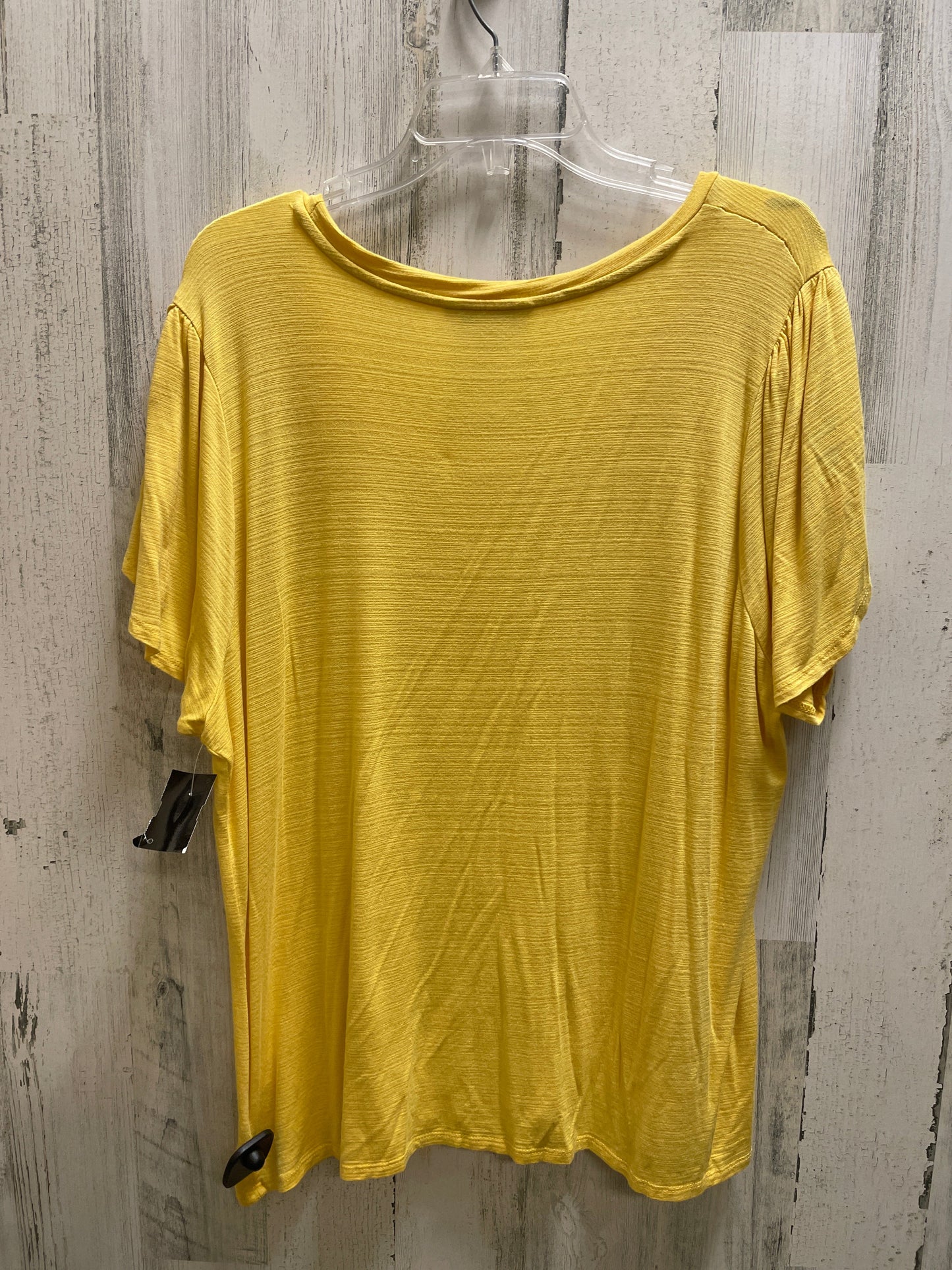 Yellow Top Short Sleeve Ophelia Roe, Size 1x