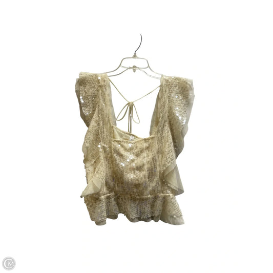 Top Short Sleeve By Anthropologie In Cream, Size: M
