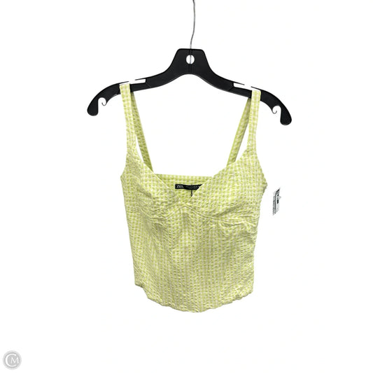 Top Sleeveless By Zara In Green, Size: M