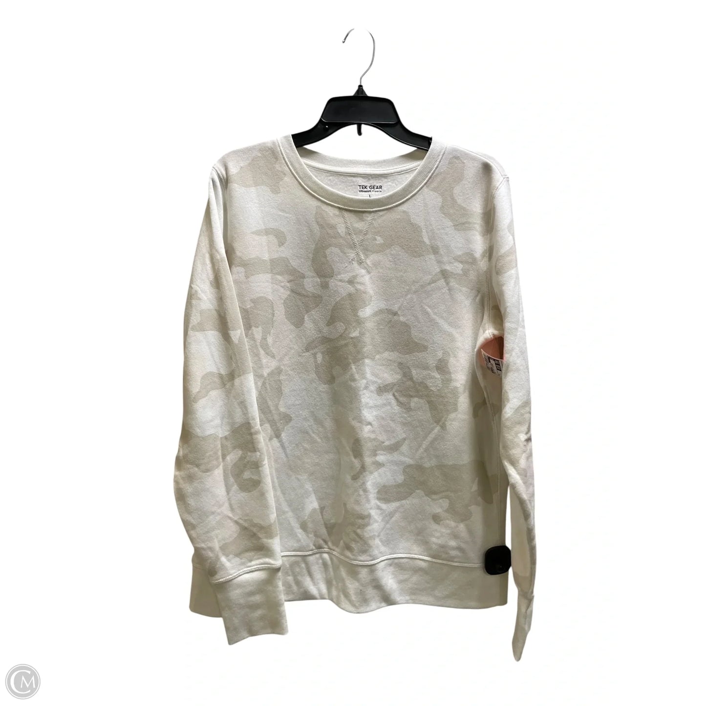 Sweatshirt Crewneck By Tek Gear In White, Size: L