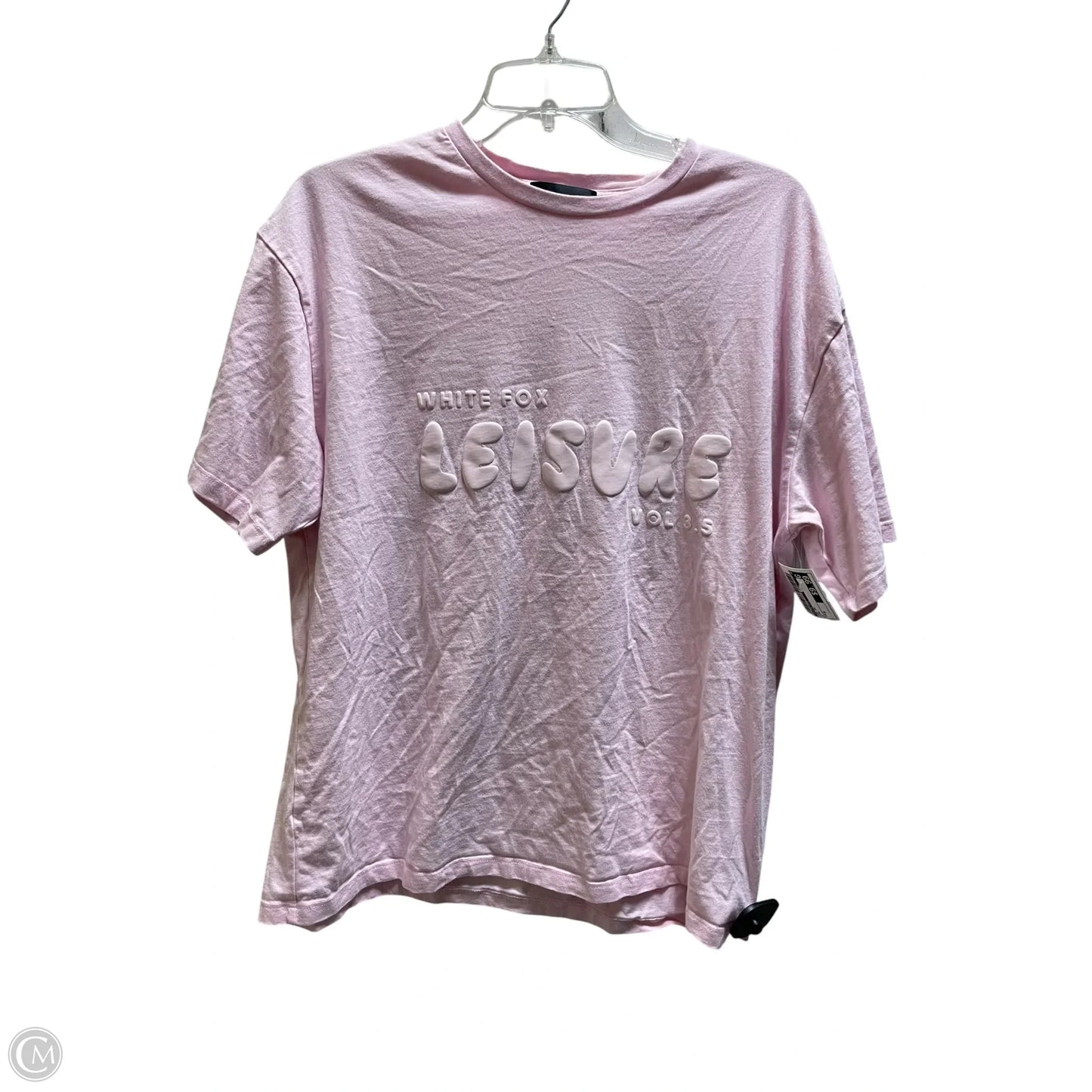 Top Short Sleeve By White Fox In Pink, Size: M