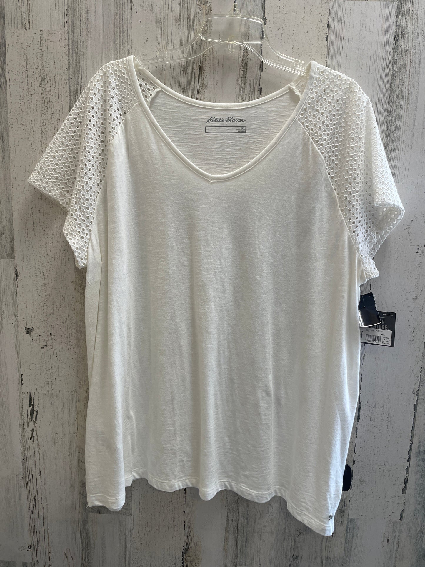 White Top Short Sleeve Eddie Bauer, Size 2x