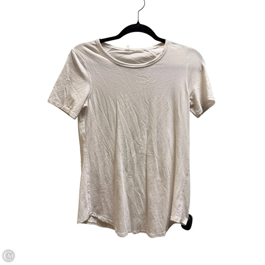 Athletic Top Short Sleeve By Lululemon In White, Size: 8