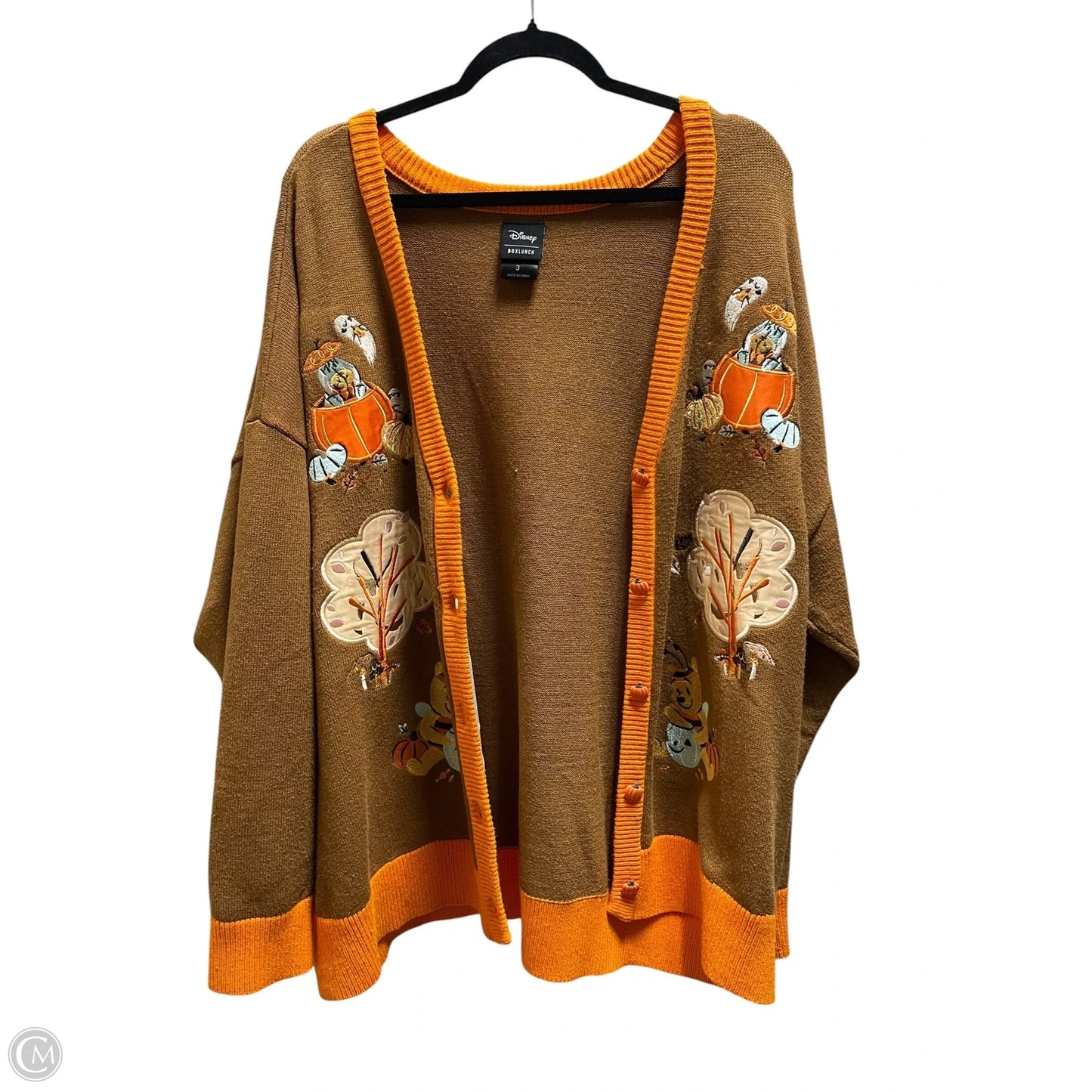 Sweater Cardigan By Disney In Brown & Orange, Size: 3x