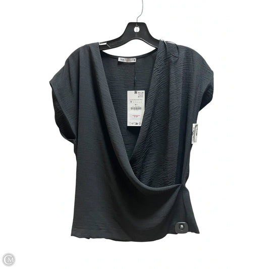 Top Short Sleeve By Zara In Black, Size: M
